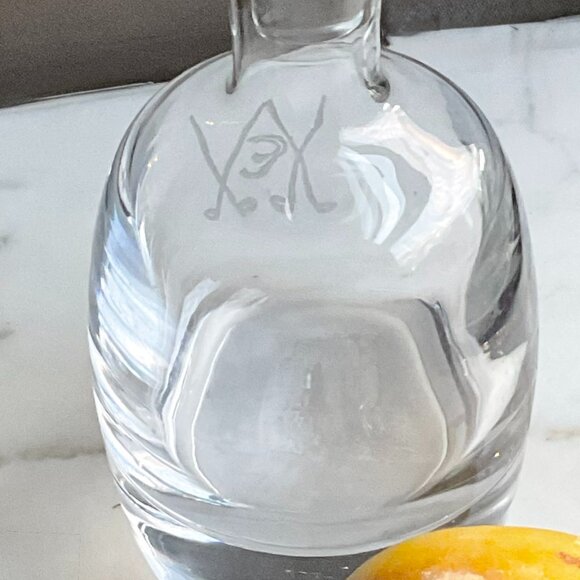 Crystal Oval Decanter & Stopper VINTAGE very heavy pristine - Picture 10 of 12